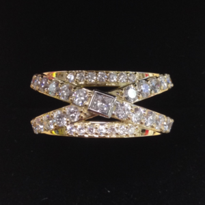 Gold and diamond ring